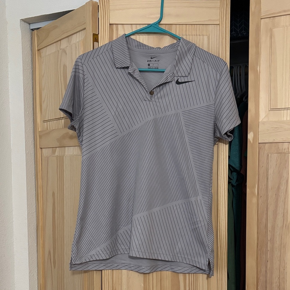 Nike Women’s Striped Gray Polo Shirt
